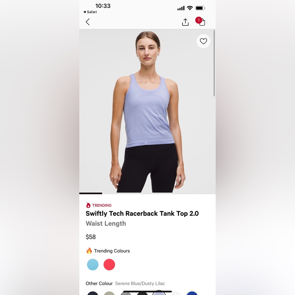2 lululemon athletica swiftly tech racer back Tank Top - Lavender and grey